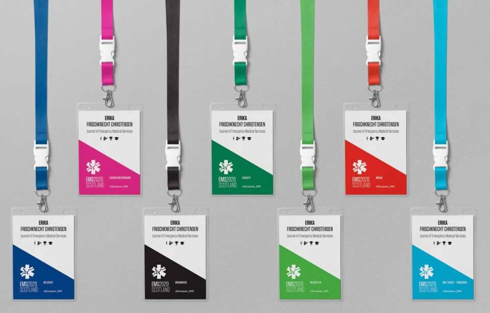 EMS Europe ID Badge and lanyard
